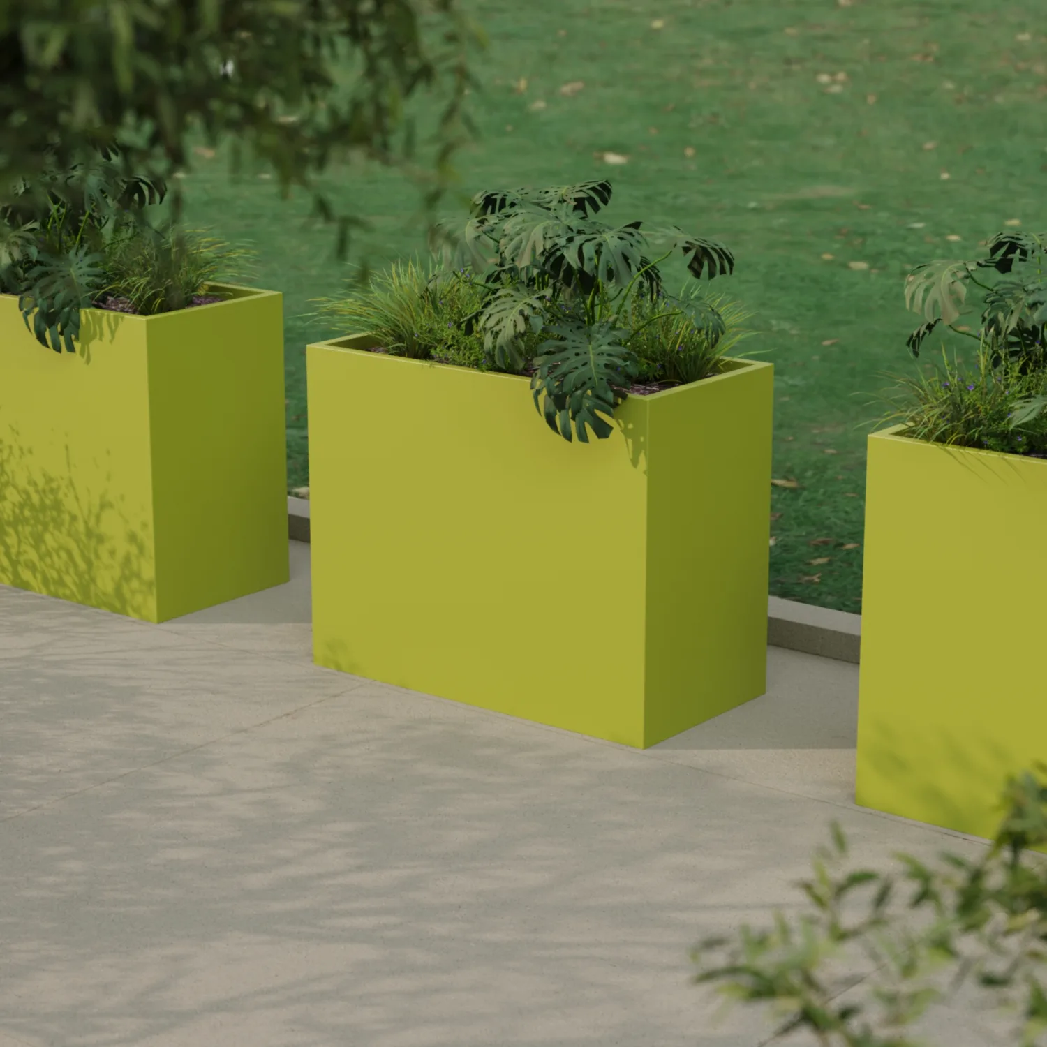 Прямоугольное напольное кашпо из стеклопластика Kompozit Yug – квадратное для цветов