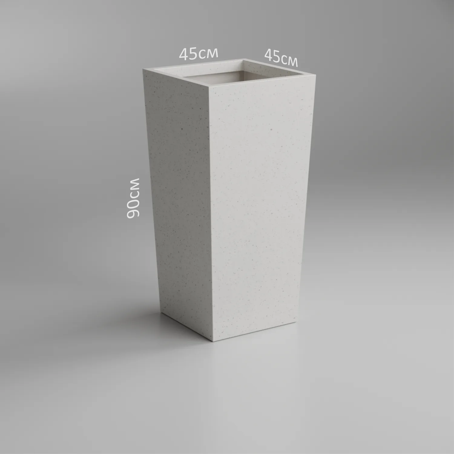 Конусное напольное кашпо из стеклопластика 45x45x90 зелёный