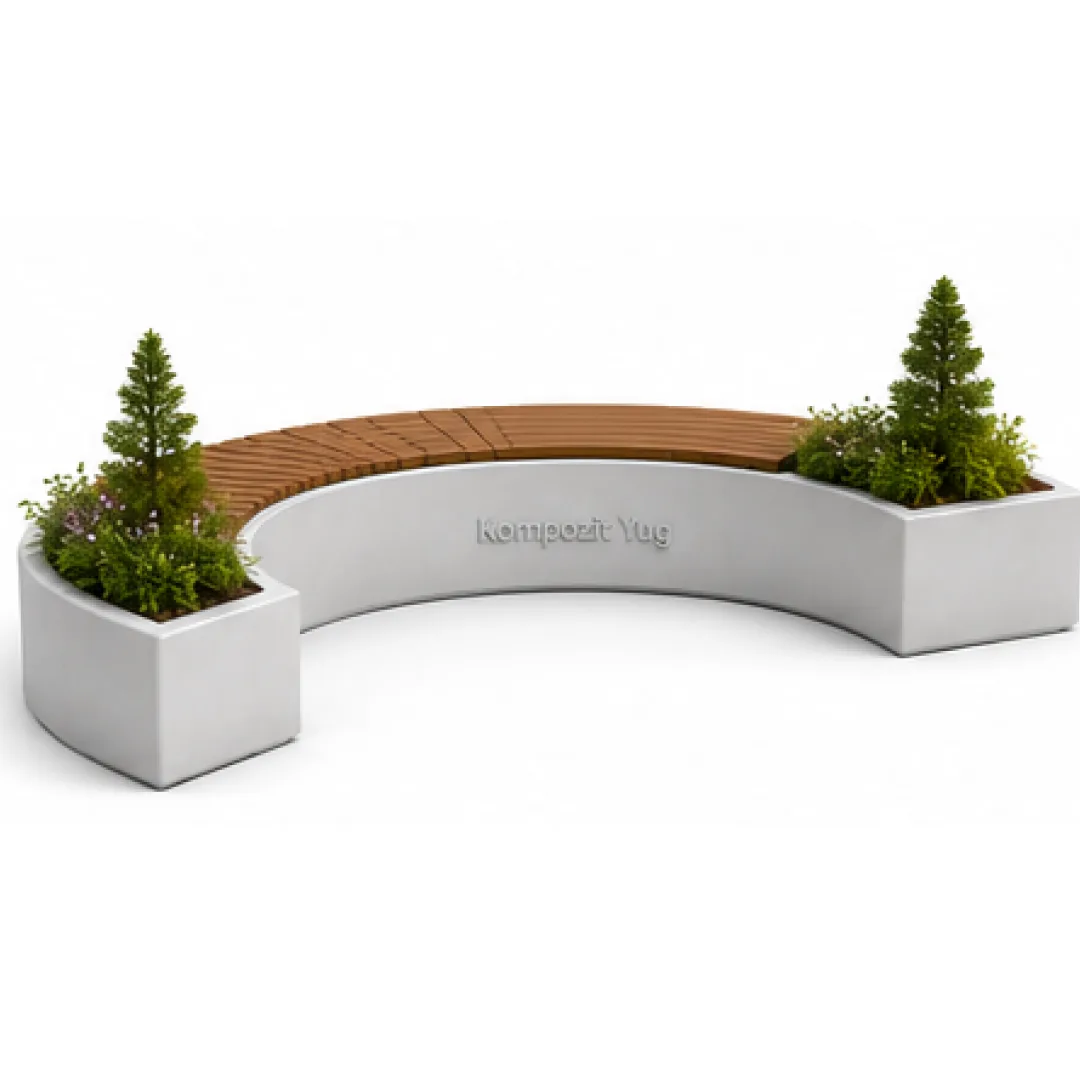 Radius Bench with Planter from Composite Materials