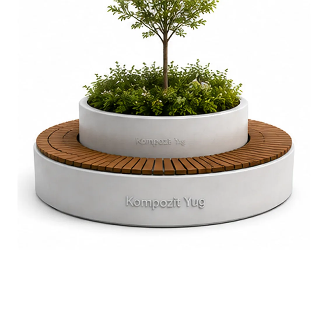 Circular Bench with Central Planter